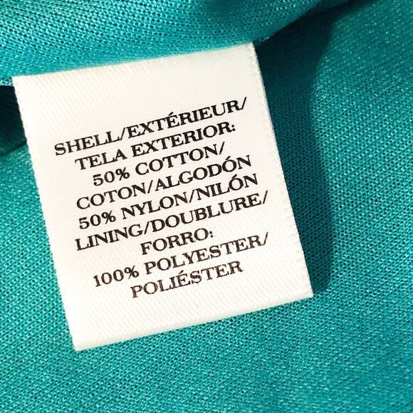 Ann Taylor Structured Peplum Blouse Capped Sleeves Size 16 NWT Turquoise Blue - Picture 8 of 11